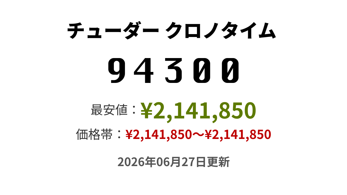 94300の価格・値段 - チューダー クロノタイム - 腕時計投資.com